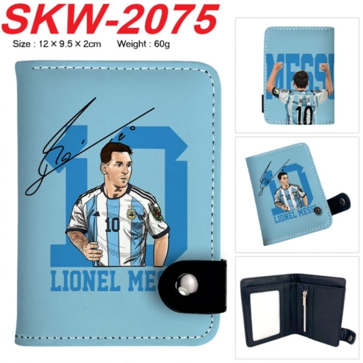 Football star Anime vertical button folding wallet 12X9.5X2CM 60g
