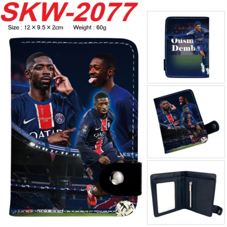 Football star Anime vertical button folding wallet 12X9.5X2CM 60g