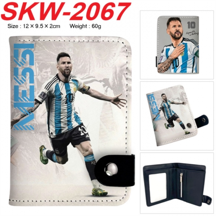 Football star Anime vertical button folding wallet 12X9.5X2CM 60g