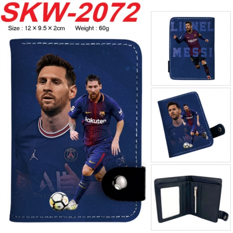 Football star Anime vertical button folding wallet 12X9.5X2CM 60g