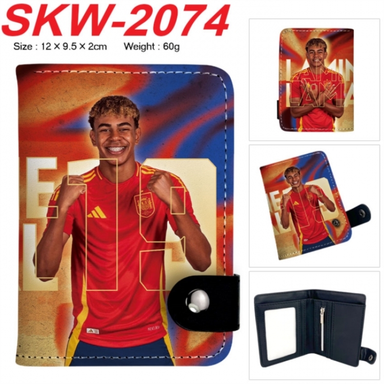 Football star Anime vertical button folding wallet 12X9.5X2CM 60g