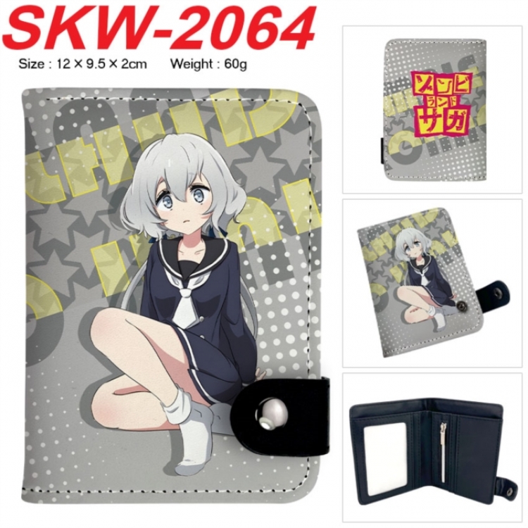 ZombieLandSaga Anime PU leather material circular zipper zero wallet 14cm