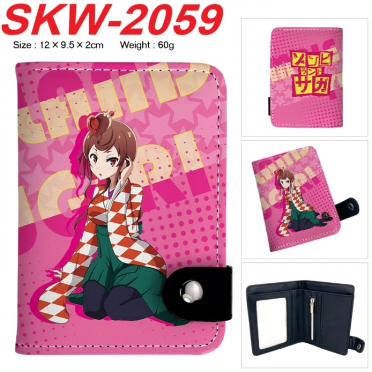 ZombieLandSaga Anime PU leather material circular zipper zero wallet 14cm