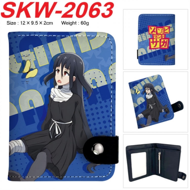 ZombieLandSaga Anime PU leather material circular zipper zero wallet 14cm