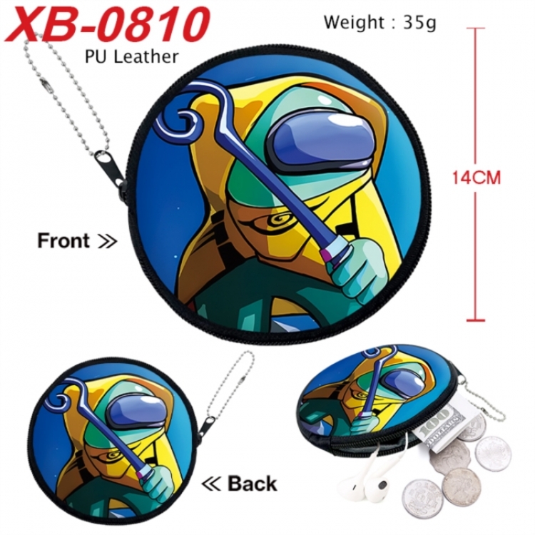 Among us Anime PU leather material circular zipper zero wallet 14cm