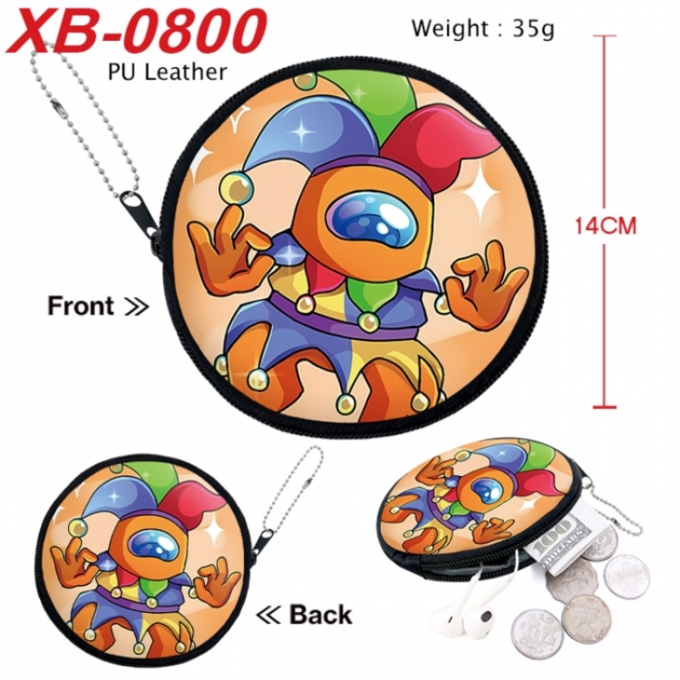 Among us Anime PU leather material circular zipper zero wallet 14cm
