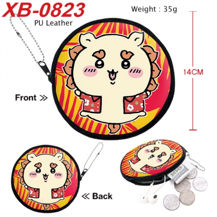 Chiikawa Anime PU leather material circular zipper zero wallet 14cm