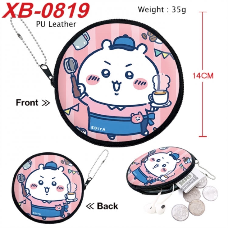 Chiikawa Anime PU leather material circular zipper zero wallet 14cm