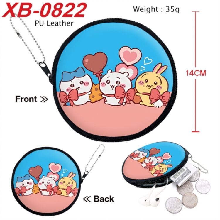Chiikawa Anime PU leather material circular zipper zero wallet 14cm