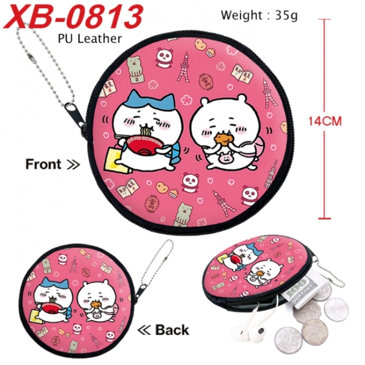 Chiikawa Anime PU leather material circular zipper zero wallet 14cm