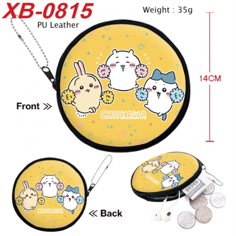 Chiikawa Anime PU leather material circular zipper zero wallet 14cm
