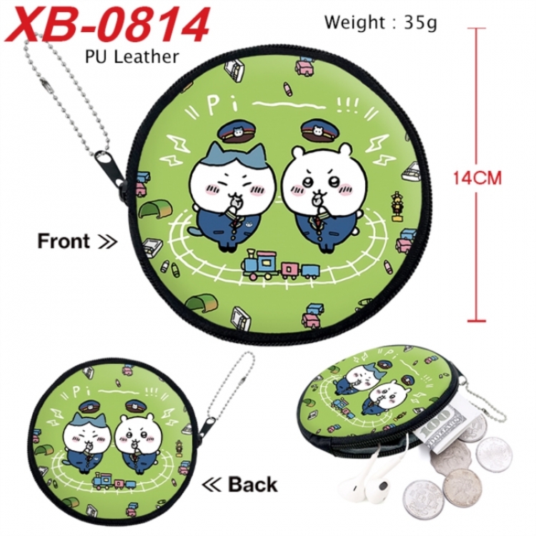 Chiikawa Anime PU leather material circular zipper zero wallet 14cm