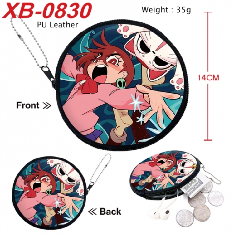 Dandadan Anime PU leather material circular zipper zero wallet 14cm