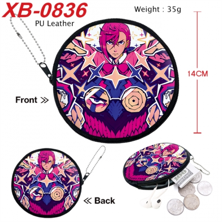 Dandadan Anime PU leather material circular zipper zero wallet 14cm