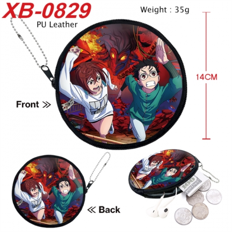 Dandadan Anime PU leather material circular zipper zero wallet 14cm