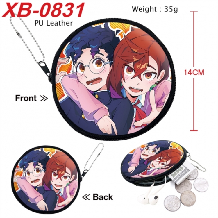Dandadan Anime PU leather material circular zipper zero wallet 14cm