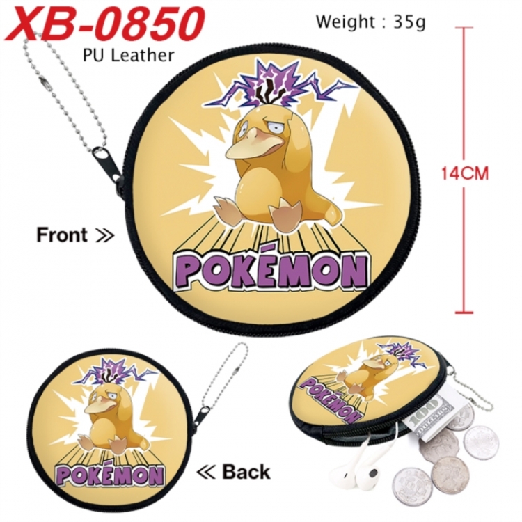 Pokemon Anime PU leather material circular zipper zero wallet 14cm