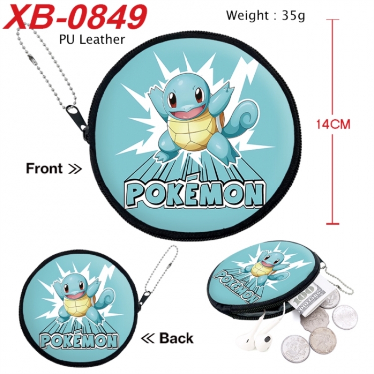 Pokemon Anime PU leather material circular zipper zero wallet 14cm