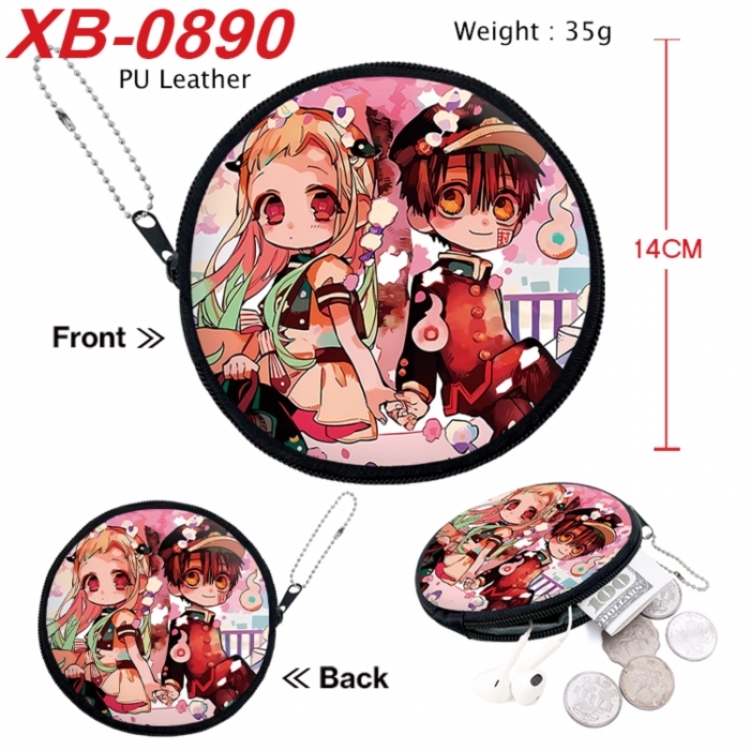 Toilet-bound Hanako-kun Anime PU leather material circular zipper zero wallet 14cm