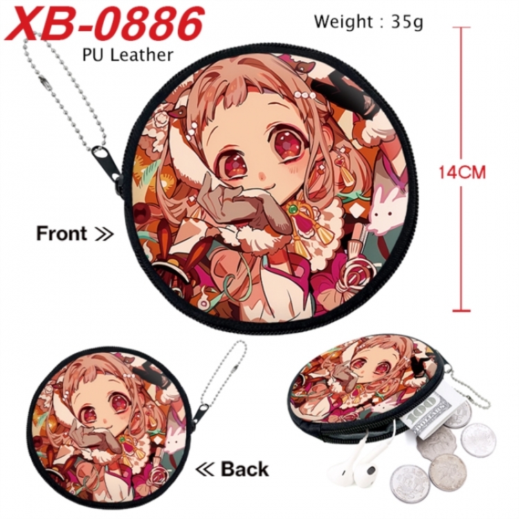 Toilet-bound Hanako-kun Anime PU leather material circular zipper zero wallet 14cm