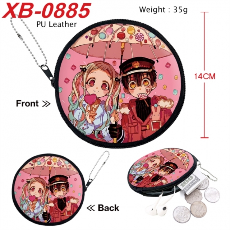 Toilet-bound Hanako-kun Anime PU leather material circular zipper zero wallet 14cm