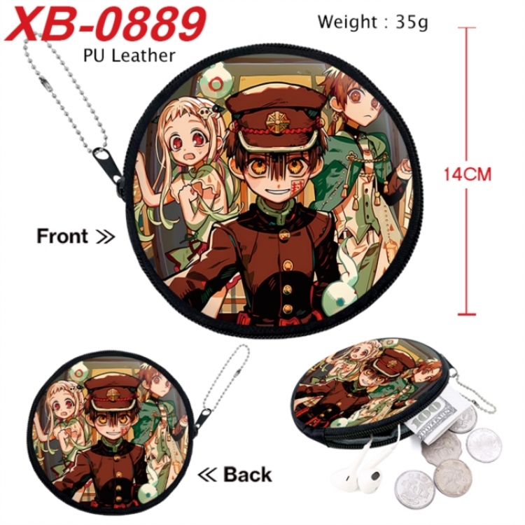 Toilet-bound Hanako-kun Anime PU leather material circular zipper zero wallet 14cm