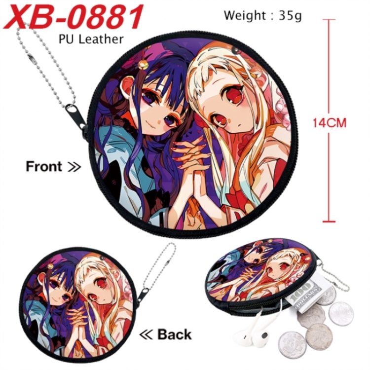 Toilet-bound Hanako-kun Anime PU leather material circular zipper zero wallet 14cm