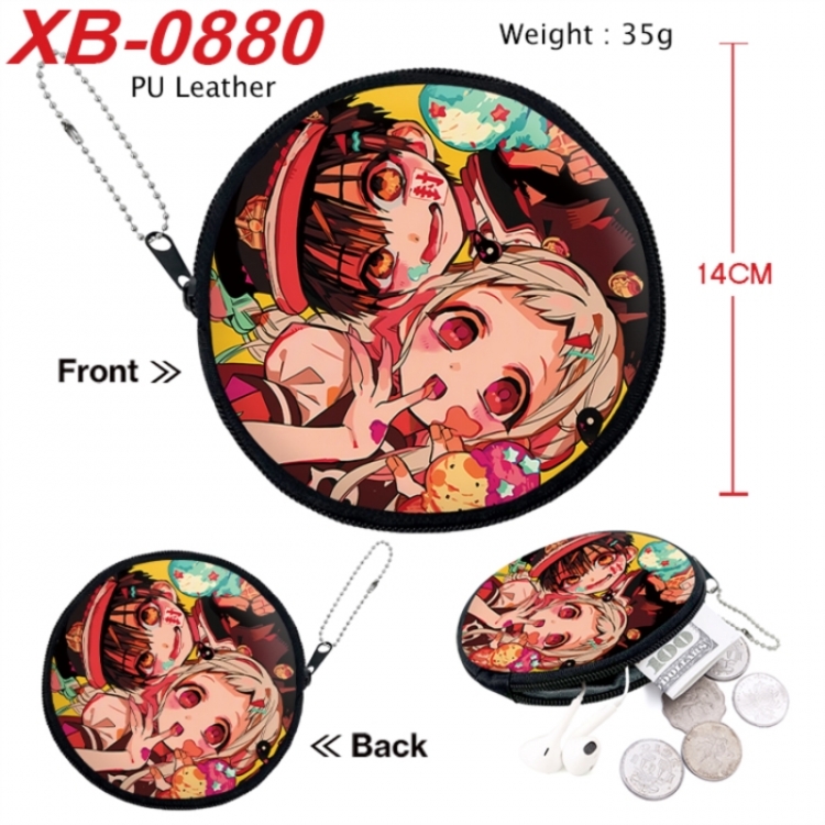 Toilet-bound Hanako-kun Anime PU leather material circular zipper zero wallet 14cm