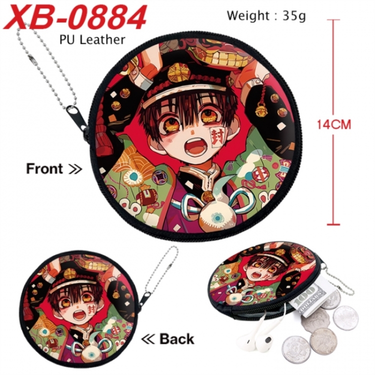 Toilet-bound Hanako-kun Anime PU leather material circular zipper zero wallet 14cm