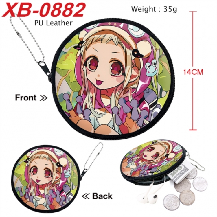 Toilet-bound Hanako-kun Anime PU leather material circular zipper zero wallet 14cm