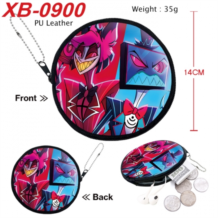 Hazbin Hotel Anime PU leather material circular zipper zero wallet 14cm
