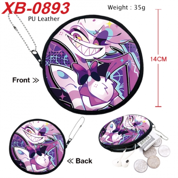 Hazbin Hotel Anime PU leather material circular zipper zero wallet 14cm
