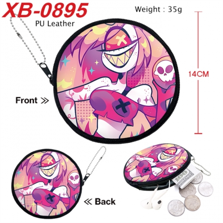 Hazbin Hotel Anime PU leather material circular zipper zero wallet 14cm