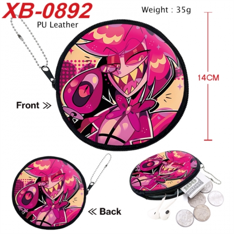 Hazbin Hotel Anime PU leather material circular zipper zero wallet 14cm