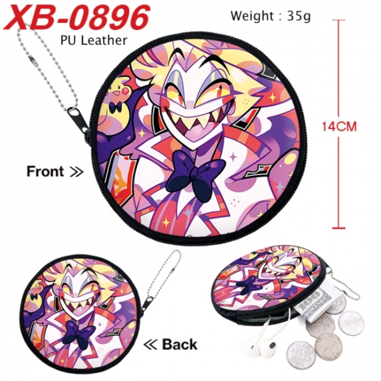 Hazbin Hotel Anime PU leather material circular zipper zero wallet 14cm