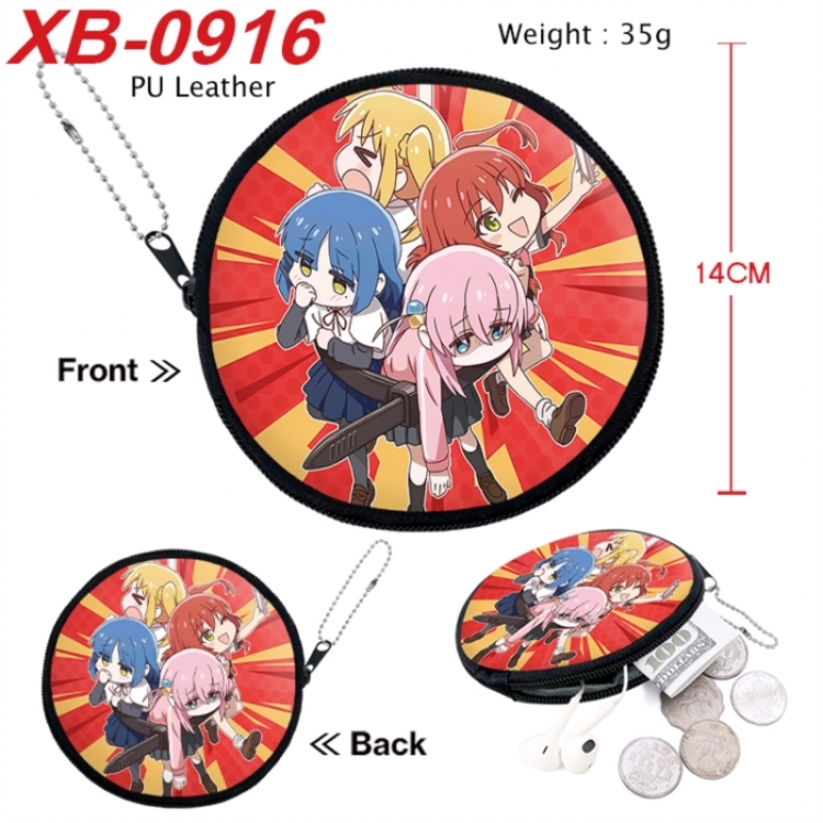 BOCCHI THE ROCK! Anime PU leather material circular zipper zero wallet 14cm