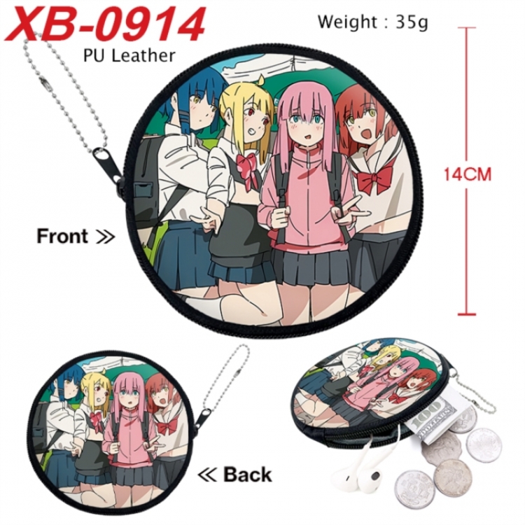 BOCCHI THE ROCK! Anime PU leather material circular zipper zero wallet 14cm