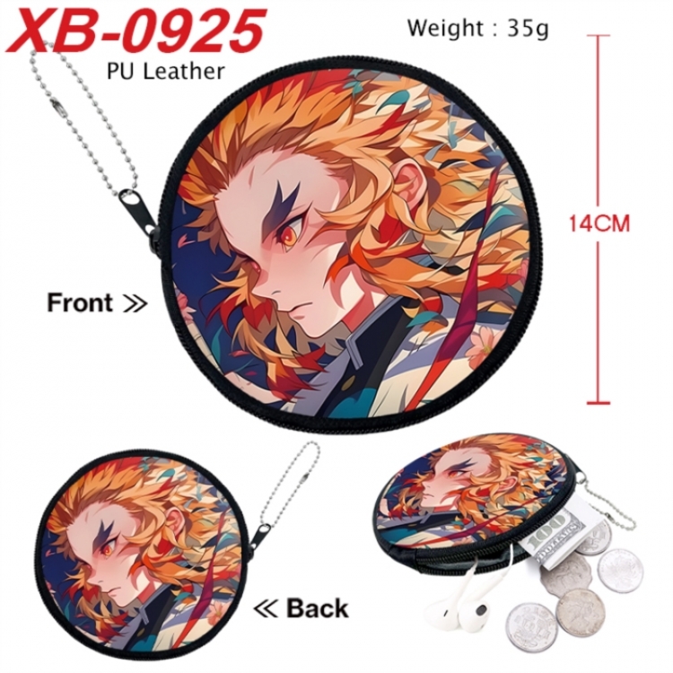 Demon Slayer Kimets Anime PU leather material circular zipper zero wallet 14cm