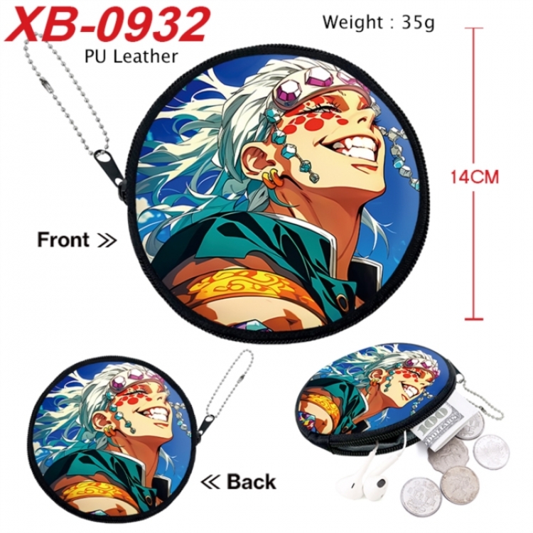 Demon Slayer Kimets Anime PU leather material circular zipper zero wallet 14cm