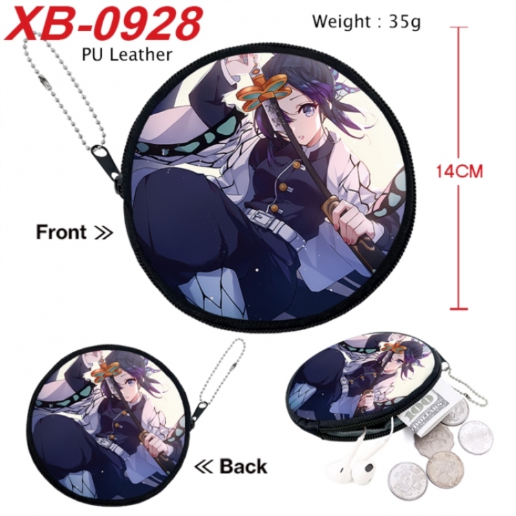 Demon Slayer Kimets Anime PU leather material circular zipper zero wallet 14cm