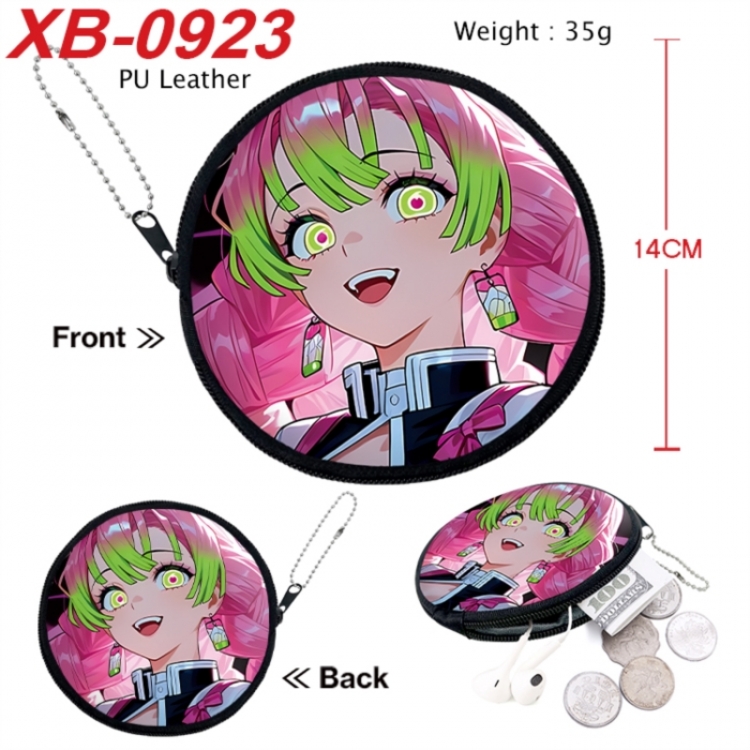 Demon Slayer Kimets Anime PU leather material circular zipper zero wallet 14cm