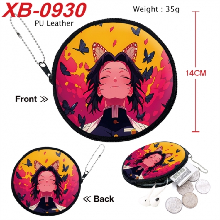 Demon Slayer Kimets Anime PU leather material circular zipper zero wallet 14cm