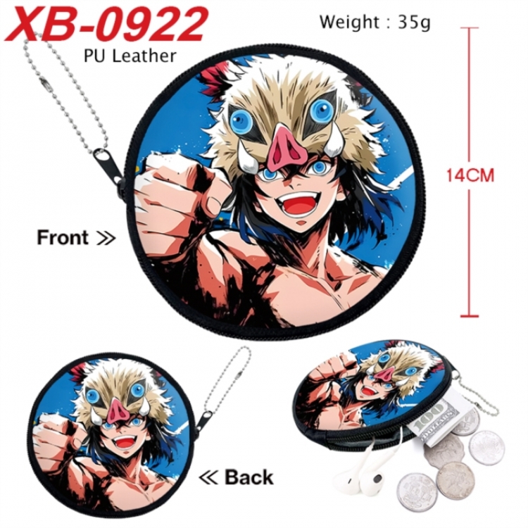 Demon Slayer Kimets Anime PU leather material circular zipper zero wallet 14cm