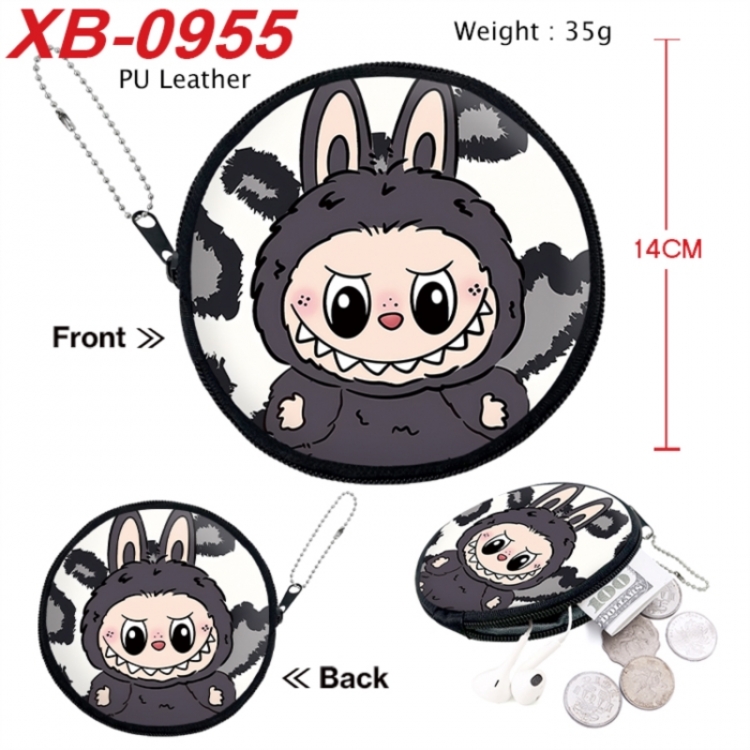 Labubu Anime PU leather material circular zipper zero wallet 14cm