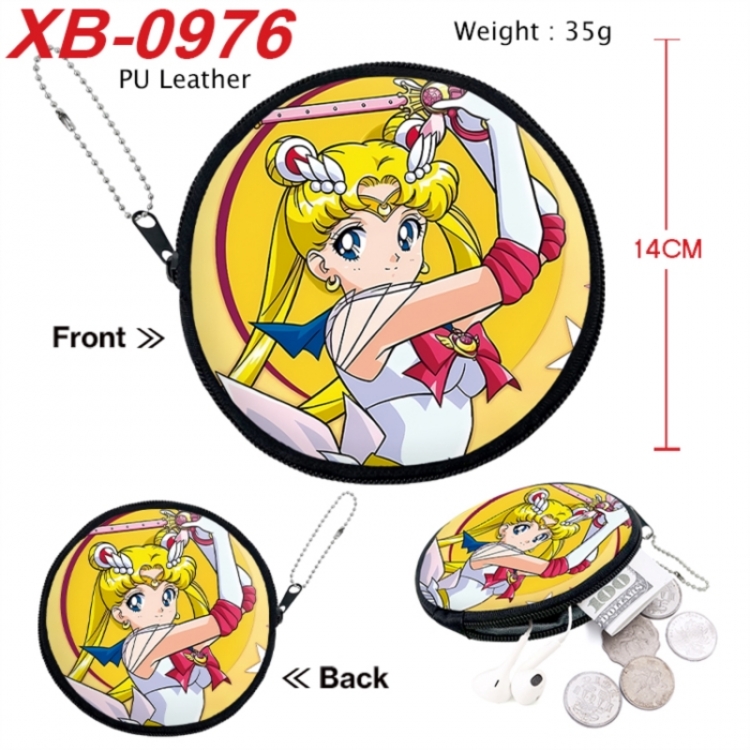 sailormoon Anime PU leather material circular zipper zero wallet 14cm