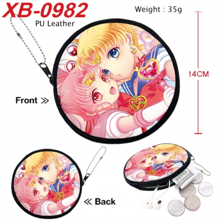 sailormoon Anime PU leather material circular zipper zero wallet 14cm
