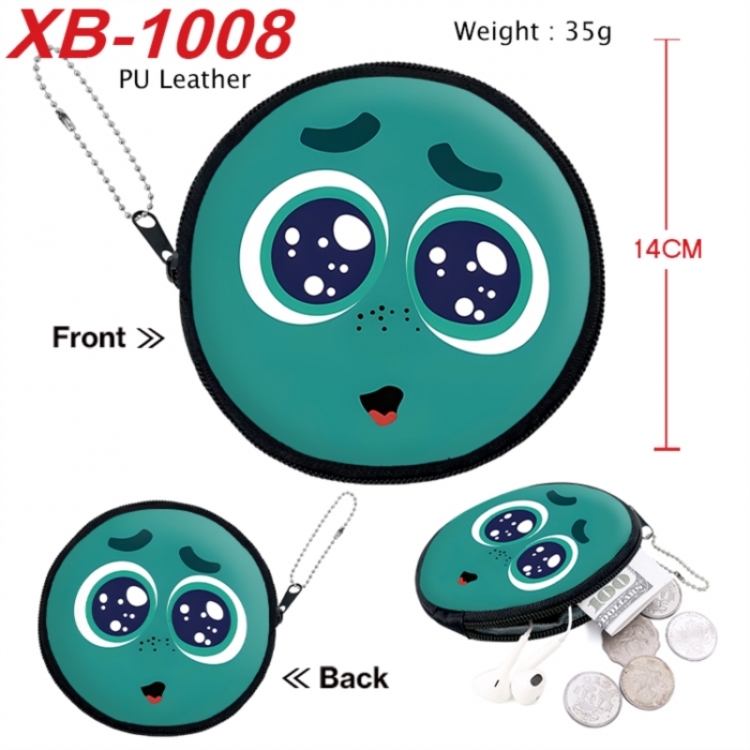 Inside Out Anime PU leather material circular zipper zero wallet 14cm