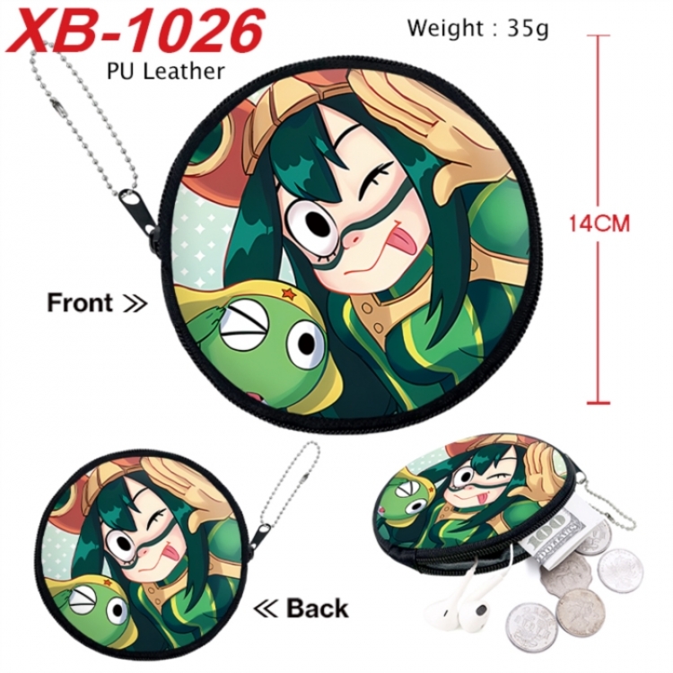 My Hero Academia Anime PU leather material circular zipper zero wallet 14cm