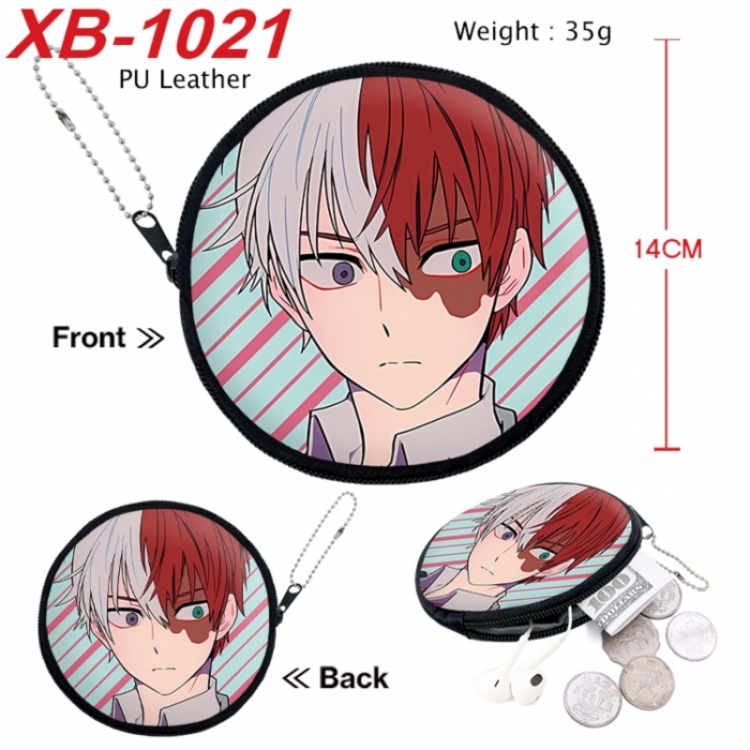 My Hero Academia Anime PU leather material circular zipper zero wallet 14cm