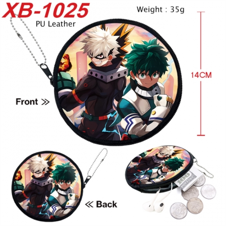 My Hero Academia Anime PU leather material circular zipper zero wallet 14cm